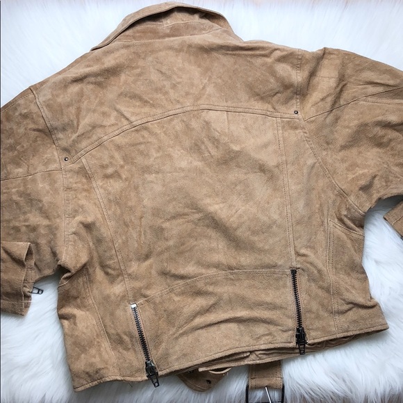 BLANK NYC SUEDE LEATHER MOTO DESERT SAND JACKET - Picture 8 of 8